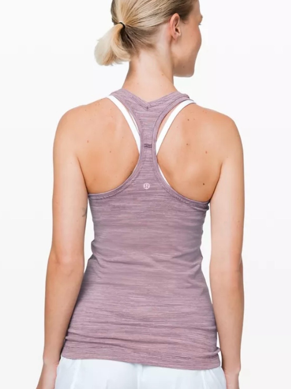 Lululemon Cool Racerback Tank XS/4 Heathered Purple Stretch Slim Hip length GUC